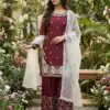 Maroon Organza Silk Salwar Suit ZSR 3157 Maroon with Lace Work & Embroidery Work. Introductory Price ₹2149. Delivery 4-6 Working Days. Shop now. | Jump Suits, Straight Suits, Tops & Bottoms, Track Suits, Trendy Wear, Casual Suits, Creative suits, Designer Suits, Palazzo Suits, Party Wear Suits, Patiala Suits, Salwar suit