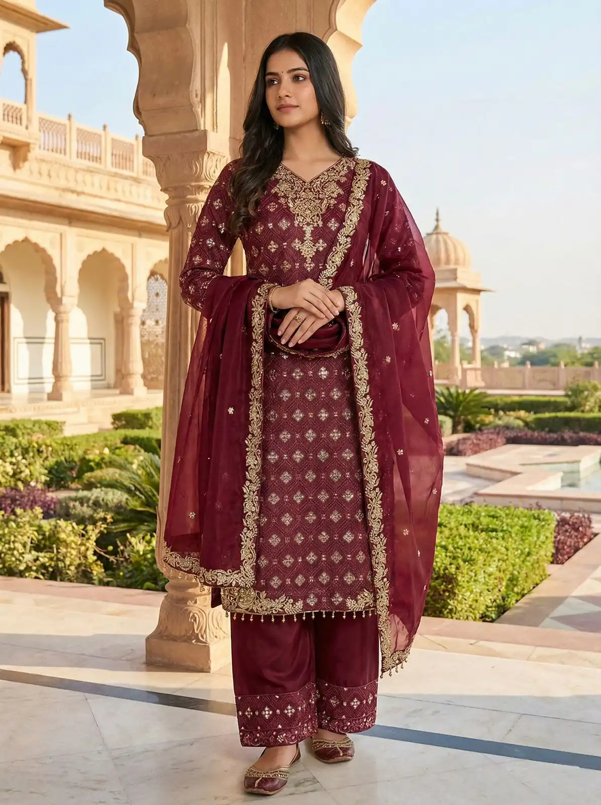 ZSR 3158 Maroon in Organza Silk Lace Work & Embroidery Work Salwar Suit . Get it for ₹2399. Delivery 4-6 Working Days. Shop now. | Jump Suits, Straight Suits, Tops & Bottoms, Track Suits, Trendy Wear, Casual Suits, Creative suits, Designer Suits, Palazzo Suits, Party Wear Suits, Patiala Suits, Salwar suit