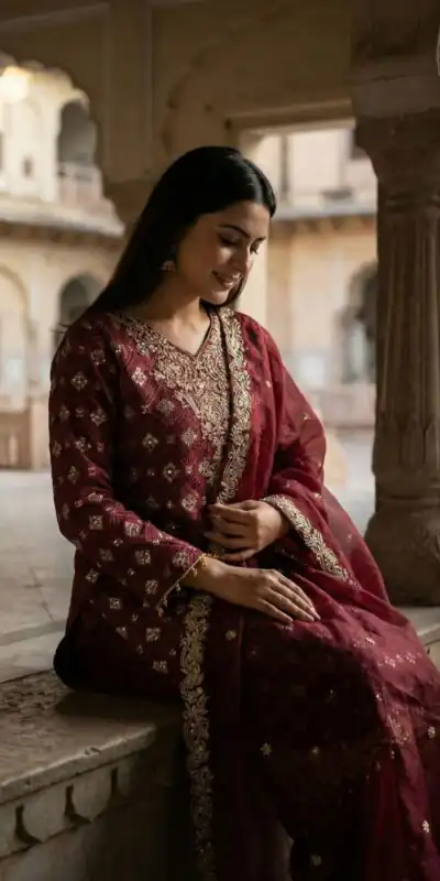 ZSR 3158 Maroon in Organza Silk Lace Work & Embroidery Work Salwar Suit . Get it for ₹2399. Delivery 4-6 Working Days. Shop now. | Jump Suits, Straight Suits, Tops & Bottoms, Track Suits, Trendy Wear, Casual Suits, Creative suits, Designer Suits, Palazzo Suits, Party Wear Suits, Patiala Suits, Salwar suit