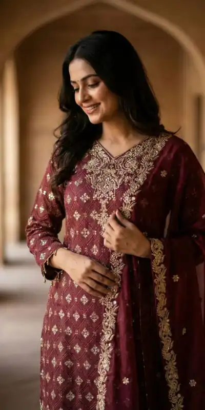 ZSR 3158 Maroon in Organza Silk Lace Work & Embroidery Work Salwar Suit . Get it for ₹2399. Delivery 4-6 Working Days. Shop now. | Jump Suits, Straight Suits, Tops & Bottoms, Track Suits, Trendy Wear, Casual Suits, Creative suits, Designer Suits, Palazzo Suits, Party Wear Suits, Patiala Suits, Salwar suit