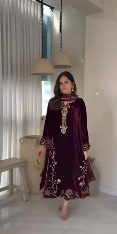 SSR 530 Maroon in Viscose Velvet Lace Work & Embroidery Work Salwar Suit . Special Price ₹1949. Delivery 4-6 Working Days. Shop now. | Bollywood Lehenga, Creative Lehenga, Designer Lehenga, Embroidered Lehenga, Lehenga, Party Wear Lehenga