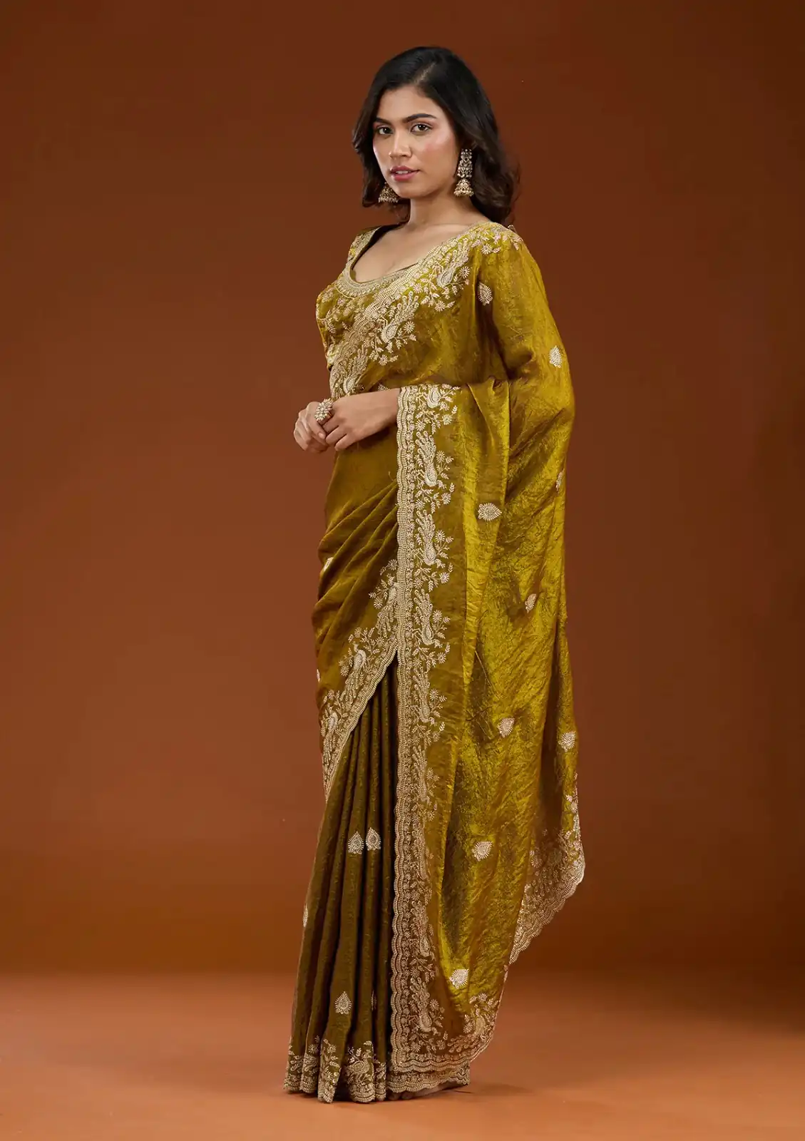 E BT 438 Mustard in Fandy Satin Silk mbroidery Work & Zari Work Saree. Special Price ₹1949. Delivery 4-6 Working Days. Shop now. | Bollywood Sarees, Creative Sarees, Designer Sarees, Embroidered Sarees, Ethnic Saree, Modern Digital sarees, Party Wear Sarees, Sarees