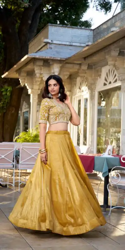 LNB 1424 Mustard Color Mustard Goldie Plain Lehenga Choli Wedding, Party, Festive, Events Etc. Delivery 4-6 Working Days Rs 3199 | Bollywood Lehenga, Creative Lehenga, Designer Lehenga, Embroidered Lehenga, Lehenga, Party Wear Lehenga
