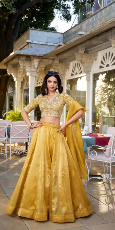 LNB 1424 Mustard Color Mustard Goldie Plain Lehenga Choli Wedding, Party, Festive, Events Etc. Delivery 4-6 Working Days Rs 3199 | Bollywood Lehenga, Creative Lehenga, Designer Lehenga, Embroidered Lehenga, Lehenga, Party Wear Lehenga