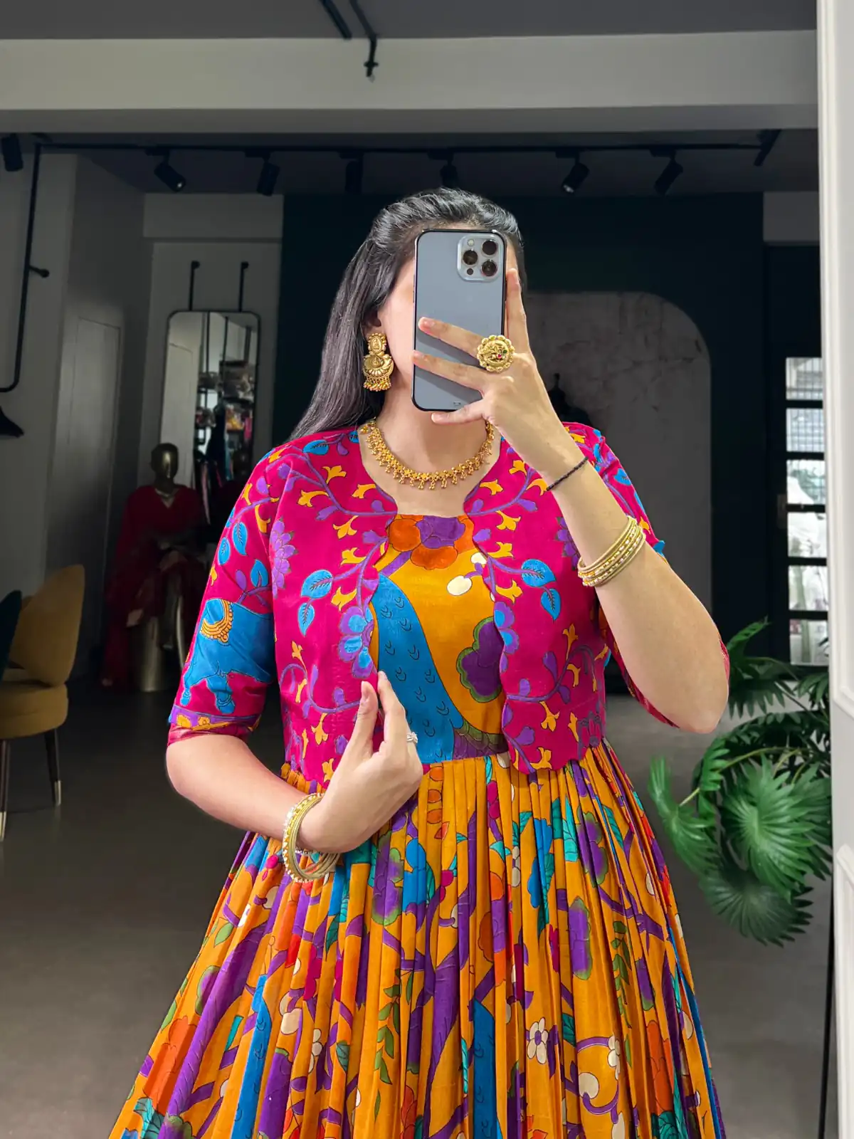 YNF 5035 Mustard in Taser Silk Zari Work & Kalamkari Print Gown . Available at ₹1799 only. Delivery 4-6 Working Days. Shop now. | Bollywood Gowns, Creative Gowns, Designer Gowns, Embroidered Gowns, Gowns, Party Wear Gowns