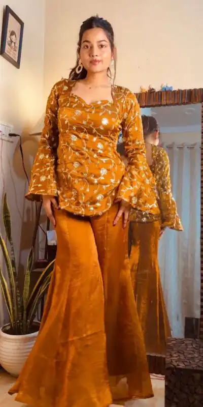 ZF 436 Mustered Fandy Silk Salwar Suit Perfect for Wedding, Party, Housewarming, Reception, Engagement – . Get it for ₹2049. Delivery 4-6 Working D | Jump Suits, Straight Suits, Tops & Bottoms, Track Suits, Trendy Wear, Casual Suits, Creative suits, Designer Suits, Palazzo Suits, Party Wear Suits, Patiala Suits, Salwar suit