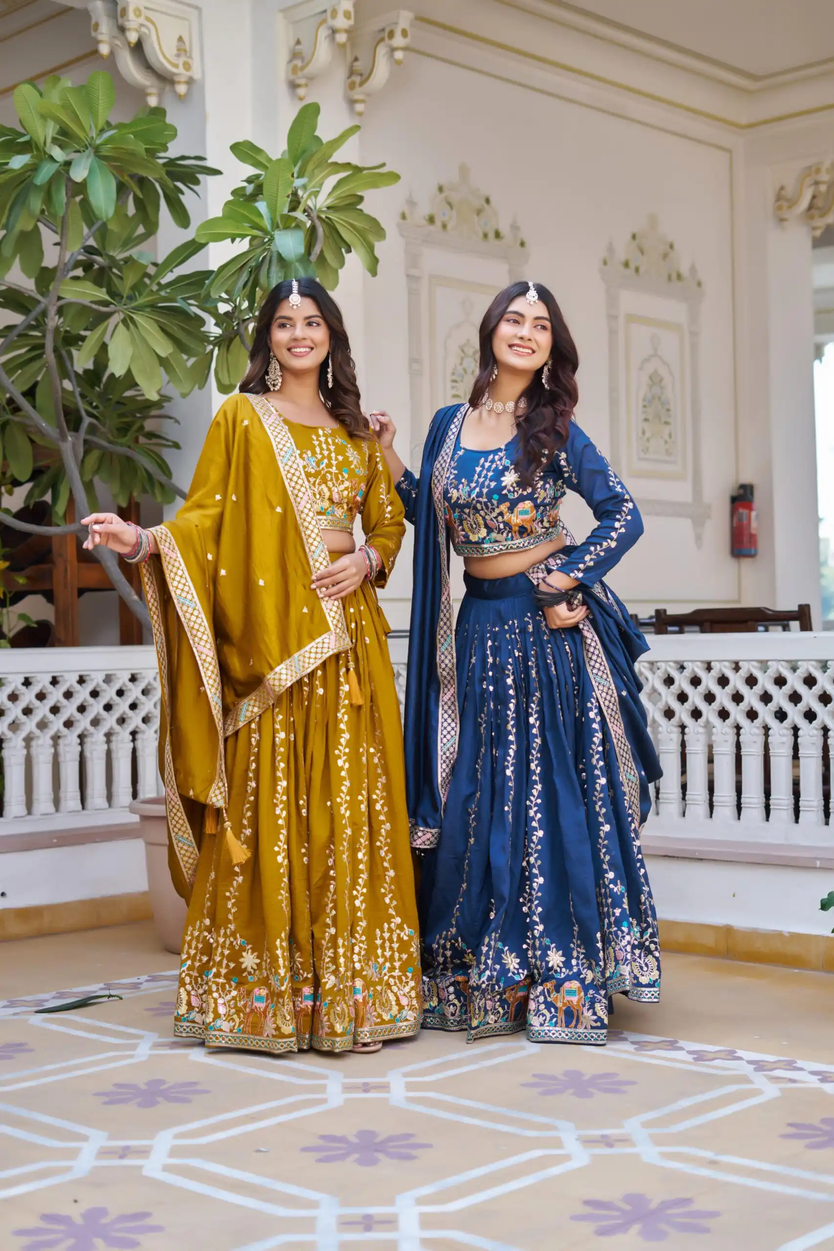 Ram 150 Mustered Color Vichitra Lehenga Choli with Embroidery Work. Grab it for ₹3049. Delivery 4-6 Working Days. Shop now. | Bollywood Lehenga, Creative Lehenga, Designer Lehenga, Embroidered Lehenga, Lehenga, Party Wear Lehenga