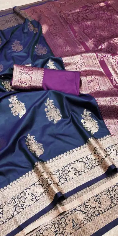 MB 1027 Navy Blue in Banarasi Silk Zari Work & Lace Work Saree . Available at ₹1999 only. Delivery 4-6 Working Days. Shop now. | Bollywood Sarees, Creative Sarees, Designer Sarees, Embroidered Sarees, Ethnic Saree, Modern Digital sarees, Party Wear Sarees, Sarees