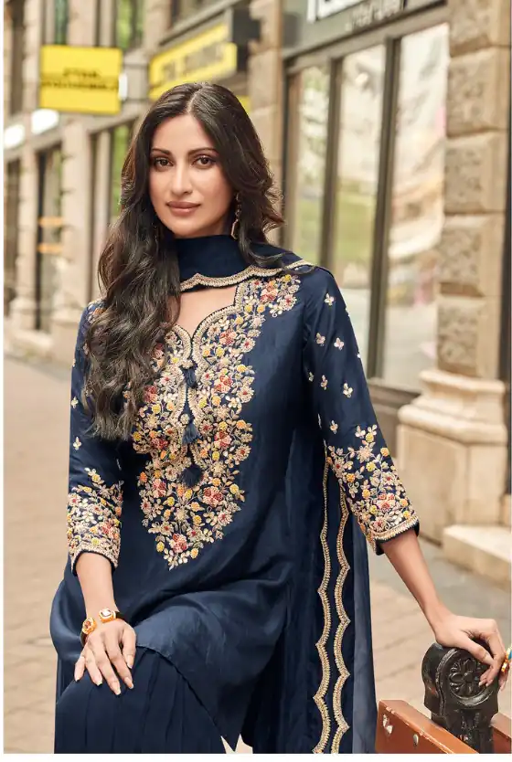 FC Sayuuri 5595 Navy Blue Georgette Salwar Suit with Embroidery Work & Lace Work. Special Price ₹3149. Delivery 4-6 Working Days. Shop now. | Jump Suits, Straight Suits, Tops & Bottoms, Track Suits, Trendy Wear, Casual Suits, Creative suits, Designer Suits, Palazzo Suits, Party Wear Suits, Patiala Suits, Salwar suit