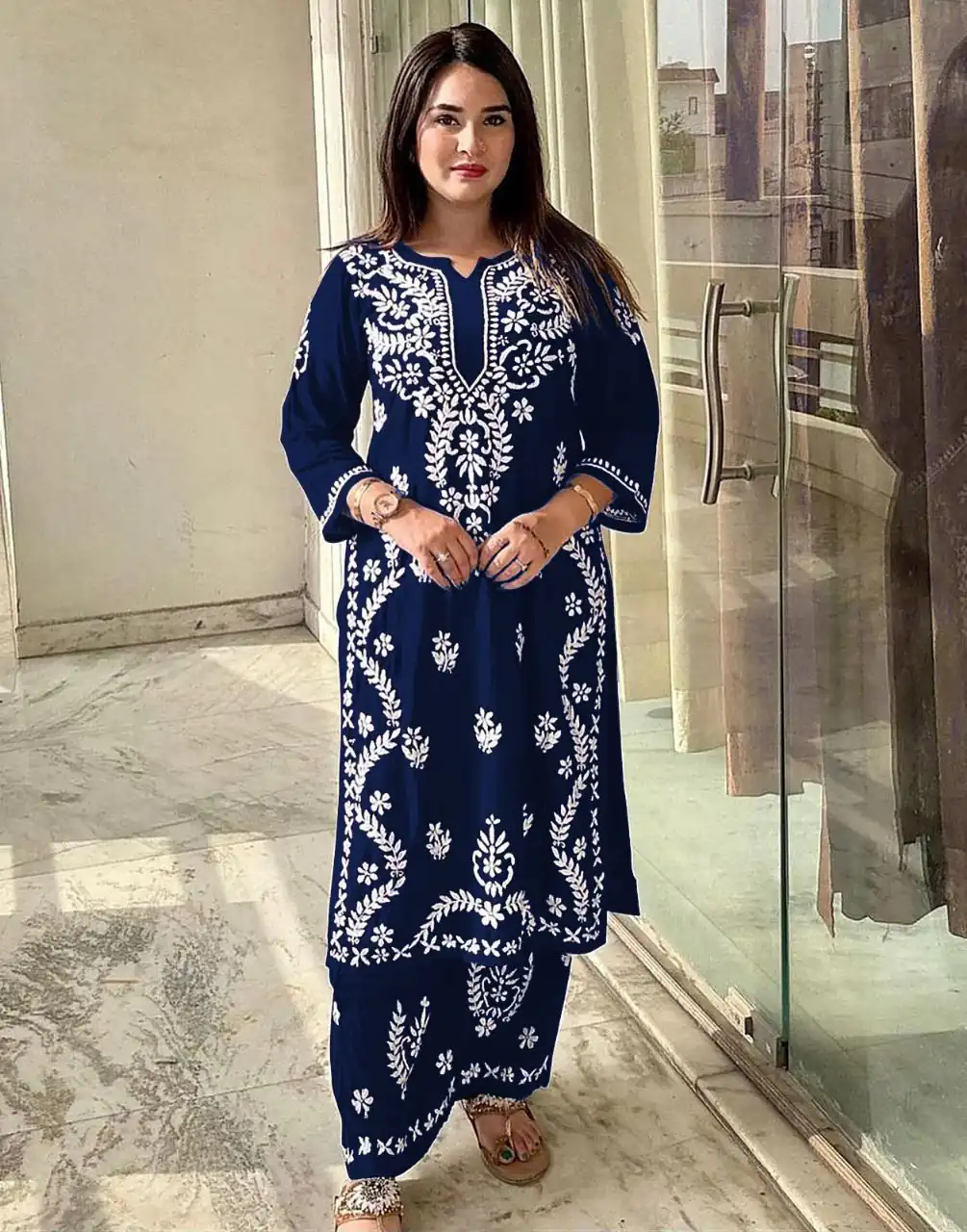 MF 627 Navy Blue Rayon With Wid Lakhnavi Style Work Kurti Designer Work. Grab it for ₹1449. Delivery 4-6 Working Days. Shop now. | Bollywood Kurti, Creative Kurtis, Designer Kurti, Kurti, Party Wear Kurti, Selfie Kurti