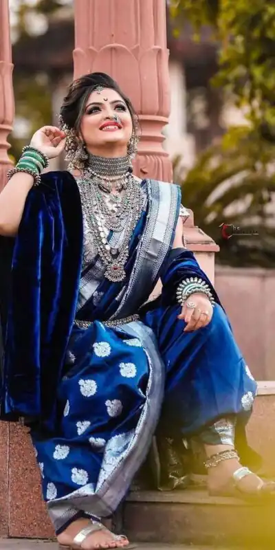 KPR 095 Navy Blue Soft Lichi Silk Saree with Lace Border & Lace Work. Affordable Price ₹1399. Delivery 4-6 Working Days. Shop now. | Bollywood Sarees, Creative Sarees, Designer Sarees, Embroidered Sarees, Ethnic Saree, Modern Digital sarees, Party Wear Sarees, Sarees