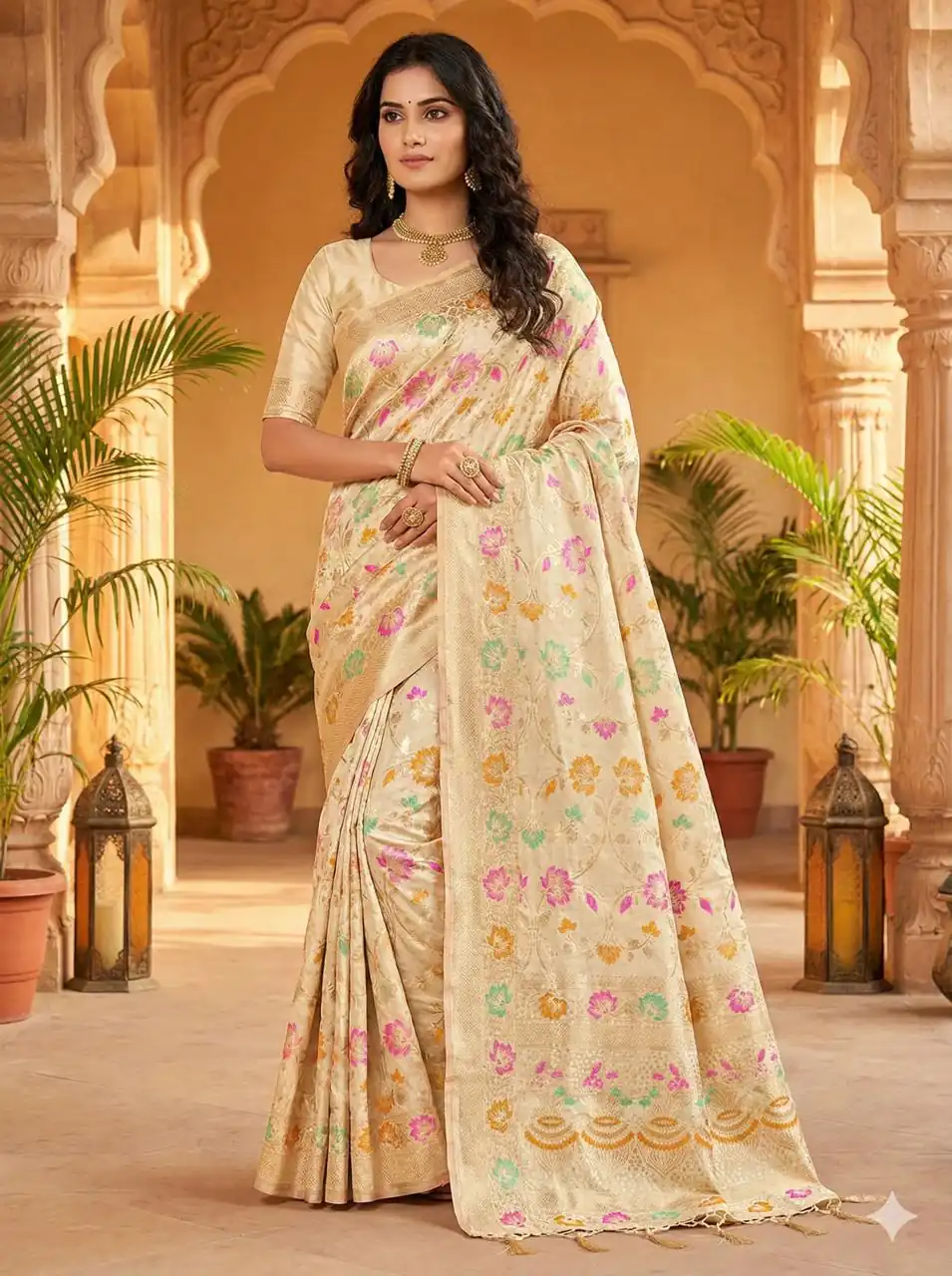 MS 546 Off White in Color Banarasi Silk Zari Work All Over Saree . Available at ₹1649 only. Delivery 4-6 Working Days. Shop now. | Bollywood Sarees, Creative Sarees, Designer Sarees, Embroidered Sarees, Ethnic Saree, Modern Digital sarees, Party Wear Sarees, Sarees