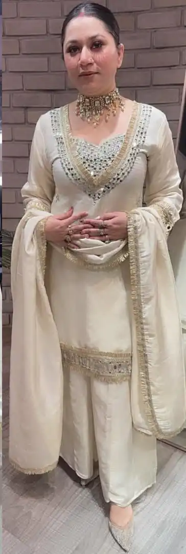 LG 2015 Off White Cosmos Salwar Suit Perfect for Wedding, Party, Karwa Chauth, Eid, Holi – . Exclusive Offer ₹2099. Delivery 4-6 Working Days. Shop now. | Jump Suits, Straight Suits, Casual Suits, Creative suits, Designer Suits, Palazzo Suits, Party Wear Suits, Patiala Suits, Salwar suit