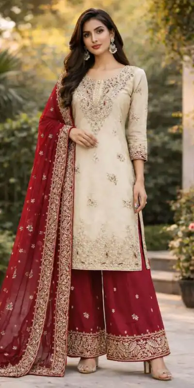 VLM 316 Off White Organza Silk with Embroidery Work & Lace Work. Salwar Suit Now at just ₹2049. Delivery 4-6 Working Days. Shop now. | Jump Suits, Straight Suits, Tops & Bottoms, Track Suits, Trendy Wear, Casual Suits, Creative suits, Designer Suits, Palazzo Suits, Party Wear Suits, Patiala Suits, Salwar suit