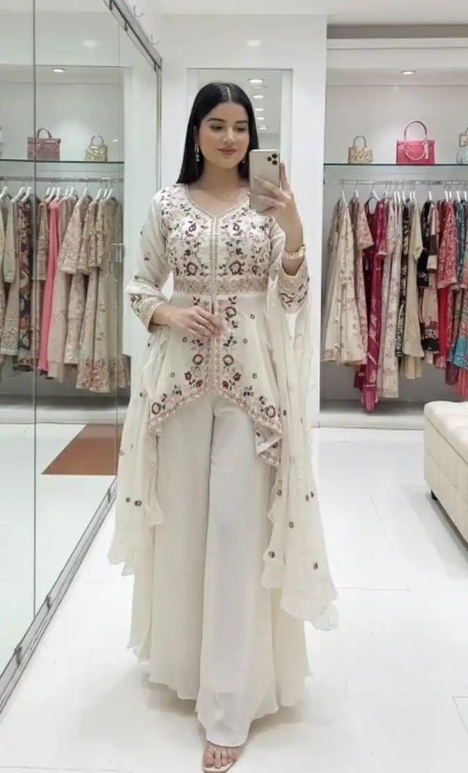 LG 2051 Off White in Rangoli Silk Embroidery Work Salwar Suit . Introductory Price ₹2549. Delivery 4-6 Working Days. Shop now. | Jump Suits, Straight Suits, Tops & Bottoms, Track Suits, Trendy Wear, Casual Suits, Creative suits, Designer Suits, Palazzo Suits, Party Wear Suits, Patiala Suits, Salwar suit