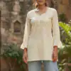 INLI Charmi vol 2 Off White in Rayon Chikan Work Designer Work Kurti . Affordable Price ₹1349. Delivery 4-6 Working Days. Shop now. | Bollywood Kurti, Creative Kurtis, Designer Kurti, Kurti, Party Wear Kurti, Selfie Kurti