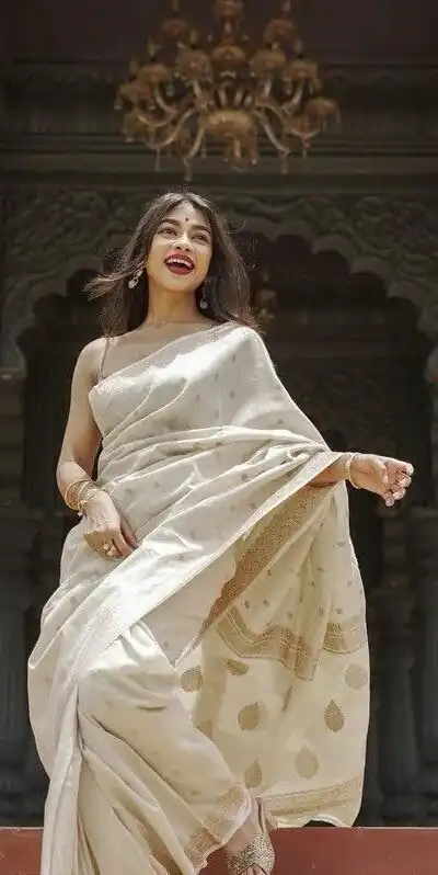 KP 6040 Off White Soft Lilan Slab Saree with Weaving Work Designer Work. Festive Deal ₹1399. Delivery 4-6 Working Days. Shop now. | Bollywood Sarees, Creative Sarees, Designer Sarees, Embroidered Sarees, Ethnic Saree, Modern Digital sarees, Party Wear Sarees, Sarees