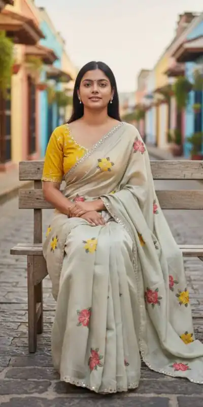 BT 1305 Off White Viscose Rangoli Saree Perfect for Wedding, Party, Family Gatherings, Temple Visit, Diwali – . Get it for ₹1849. Delivery 4-6 Wor | Bollywood Sarees, Creative Sarees, Designer Sarees, Embroidered Sarees, Ethnic Saree, Modern Digital sarees, Party Wear Sarees, Sarees