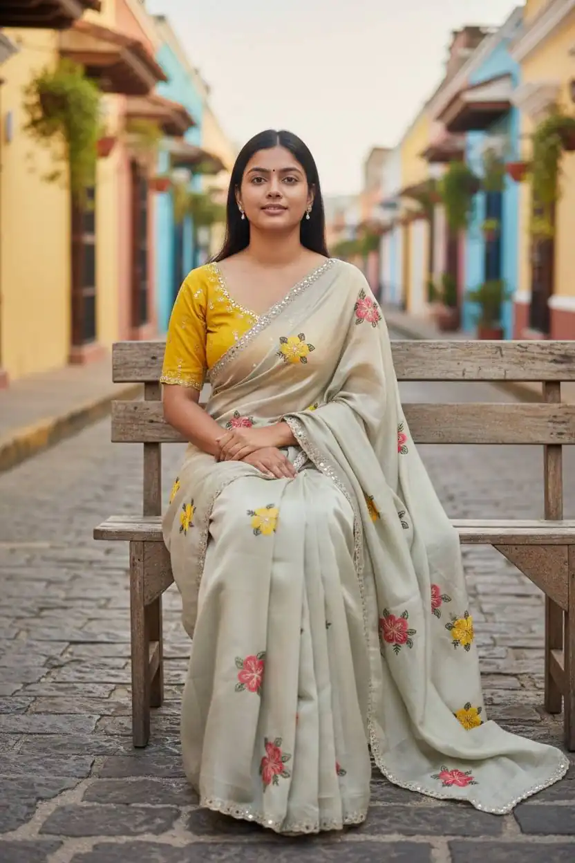 BT 1305 Off White Viscose Rangoli Saree Perfect for Wedding, Party, Family Gatherings, Temple Visit, Diwali – . Get it for ₹1849. Delivery 4-6 Wor | Bollywood Sarees, Creative Sarees, Designer Sarees, Embroidered Sarees, Ethnic Saree, Modern Digital sarees, Party Wear Sarees, Sarees