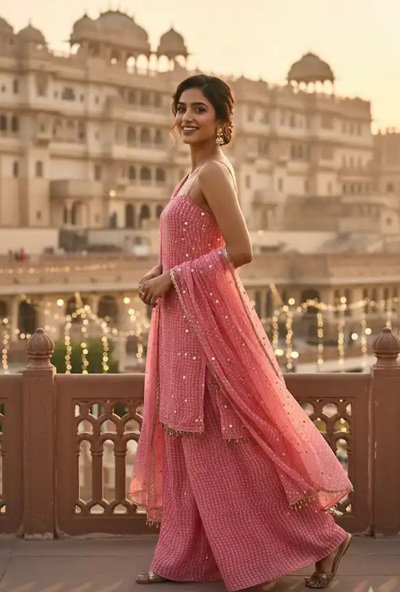 BD 1803 Peach Faux Georgette Salwar Suit with Sequins Work & Mirror Work. Exclusive Offer ₹1999. Delivery 4-6 Working Days. Shop now. | Designer Suits, Jump Suits, Tops & Bottoms, Track Suits, Trendy Wear, Casual Suits, Creative suits, Palazzo Suits, Party Wear Suits, Patiala Suits, Salwar suit, Straight Suits