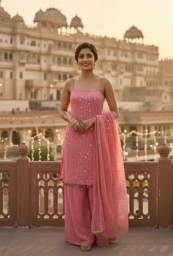 BD 1803 Peach Faux Georgette Salwar Suit with Sequins Work & Mirror Work. Exclusive Offer ₹1999. Delivery 4-6 Working Days. Shop now. | Designer Suits, Jump Suits, Tops & Bottoms, Track Suits, Trendy Wear, Casual Suits, Creative suits, Palazzo Suits, Party Wear Suits, Patiala Suits, Salwar suit, Straight Suits