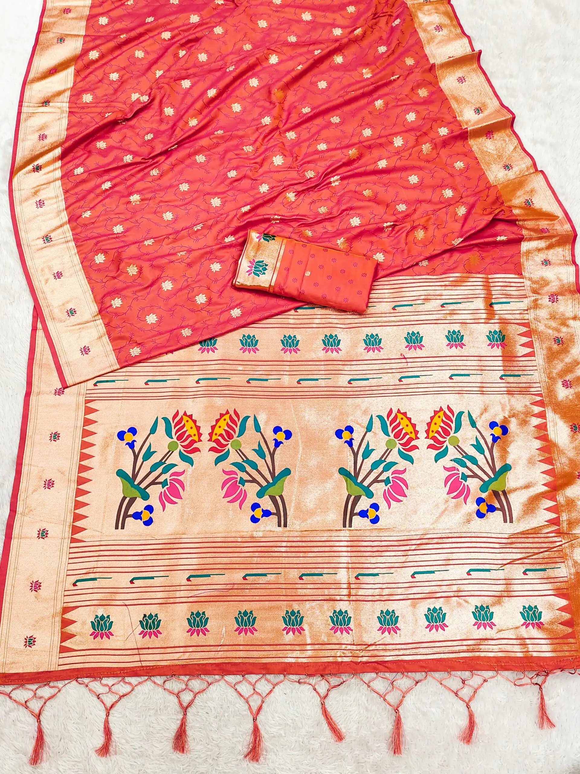 MB 2 Peach Paithani Silk Saree with Lace Work & Zari Work. Introductory Price ₹2049. Delivery 4-6 Working Days. Shop now. | Bollywood Sarees, Creative Sarees, Designer Sarees, Embroidered Sarees, Ethnic Saree, Modern Digital sarees, Party Wear Sarees, Sarees
