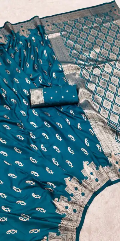 MB 41 Green Color Peacock Blue Banarasi Silk Zari Weaving Saree . Wedding, Party, Festive, Available at ₹1849 only. Delivery 4-6 Working Days. Shop now. | Bollywood Sarees, Creative Sarees, Designer Sarees, Embroidered Sarees, Ethnic Saree, Modern Digital sarees, Party Wear Sarees, Sarees