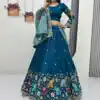 PC 545 Peacock Blue Vichitra Silk Lehenga Choli with Lace Border & Lace Work. Special Price ₹3249. Delivery 4-6 Working Days. Shop now. | Bollywood Lehenga, Creative Lehenga, Designer Lehenga, Embroidered Lehenga, Lehenga, Party Wear Lehenga