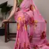 YNF 7009 Pink Chiffon Saree with Lace Work. Wedding, Party, Festive, Events, Exclusive Offer ₹1749. Delivery 4-6 Working Days. Shop now. | Bollywood Sarees, Creative Sarees, Designer Sarees, Embroidered Sarees, Ethnic Saree, Modern Digital sarees, Party Wear Sarees, Sarees