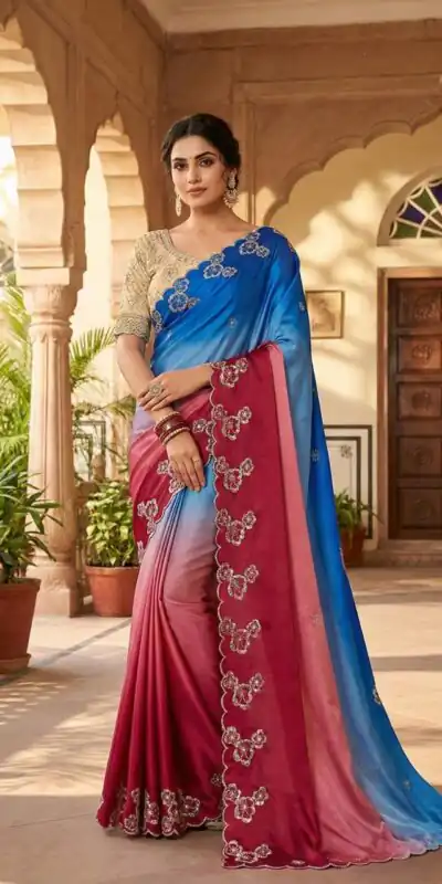 MS 461 Pink Chinnon Saree Perfect for Wedding, Party, Traditional Day, Haldi, Housewarming – . Exclusive Offer ₹1649. Delivery 4-6 Working Days. Shop now | Bollywood Sarees, Creative Sarees, Designer Sarees, Embroidered Sarees, Ethnic Saree, Modern Digital sarees, Party Wear Sarees, Sarees