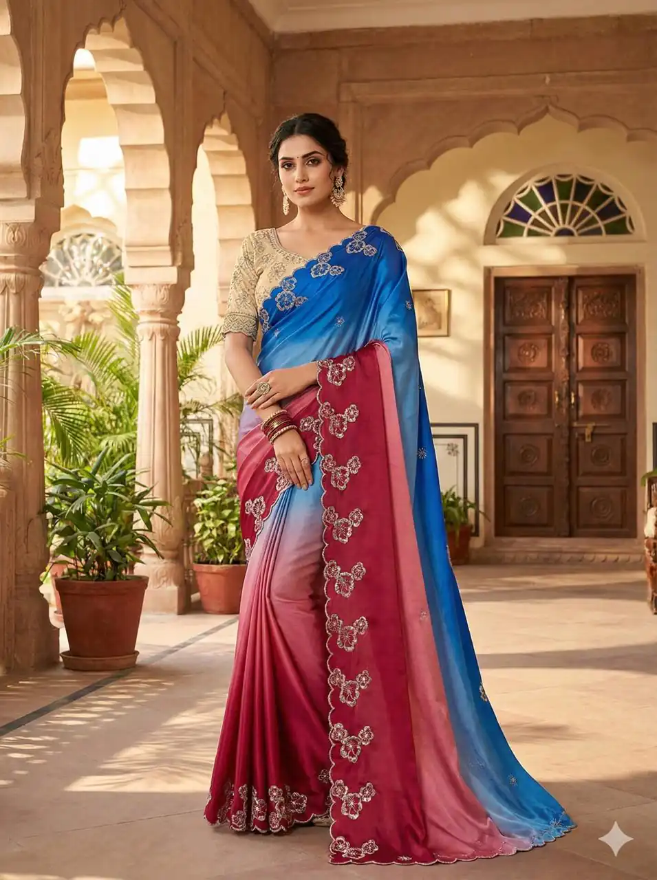 MS 461 Pink Chinnon Saree Perfect for Wedding, Party, Traditional Day, Haldi, Housewarming – . Exclusive Offer ₹1649. Delivery 4-6 Working Days. Shop now | Bollywood Sarees, Creative Sarees, Designer Sarees, Embroidered Sarees, Ethnic Saree, Modern Digital sarees, Party Wear Sarees, Sarees
