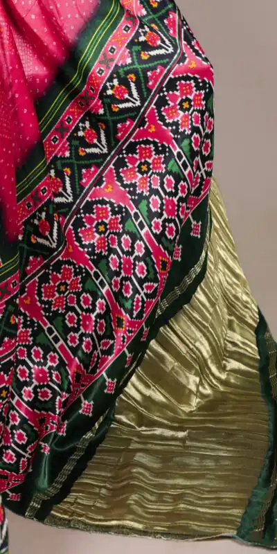 YNF 7801 Pink Gaji Silk Saree with Patola Print. Wedding, Party, Festive, Events, Best Price ₹2999. Delivery 4-6 Working Days. Shop now. | Bollywood Sarees, Creative Sarees, Designer Sarees, Embroidered Sarees, Ethnic Saree, Modern Digital sarees, Party Wear Sarees, Sarees