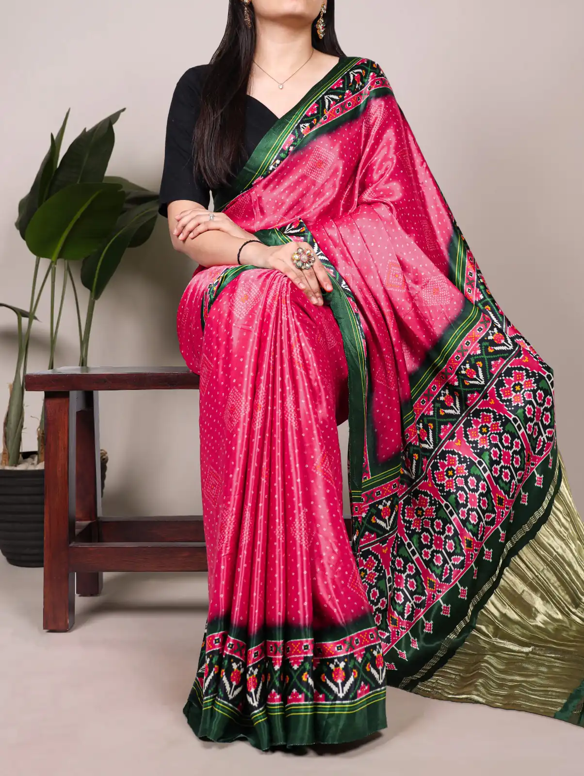 YNF 7801 Pink Gaji Silk Saree with Patola Print. Wedding, Party, Festive, Events, Best Price ₹2999. Delivery 4-6 Working Days. Shop now. | Bollywood Sarees, Creative Sarees, Designer Sarees, Embroidered Sarees, Ethnic Saree, Modern Digital sarees, Party Wear Sarees, Sarees
