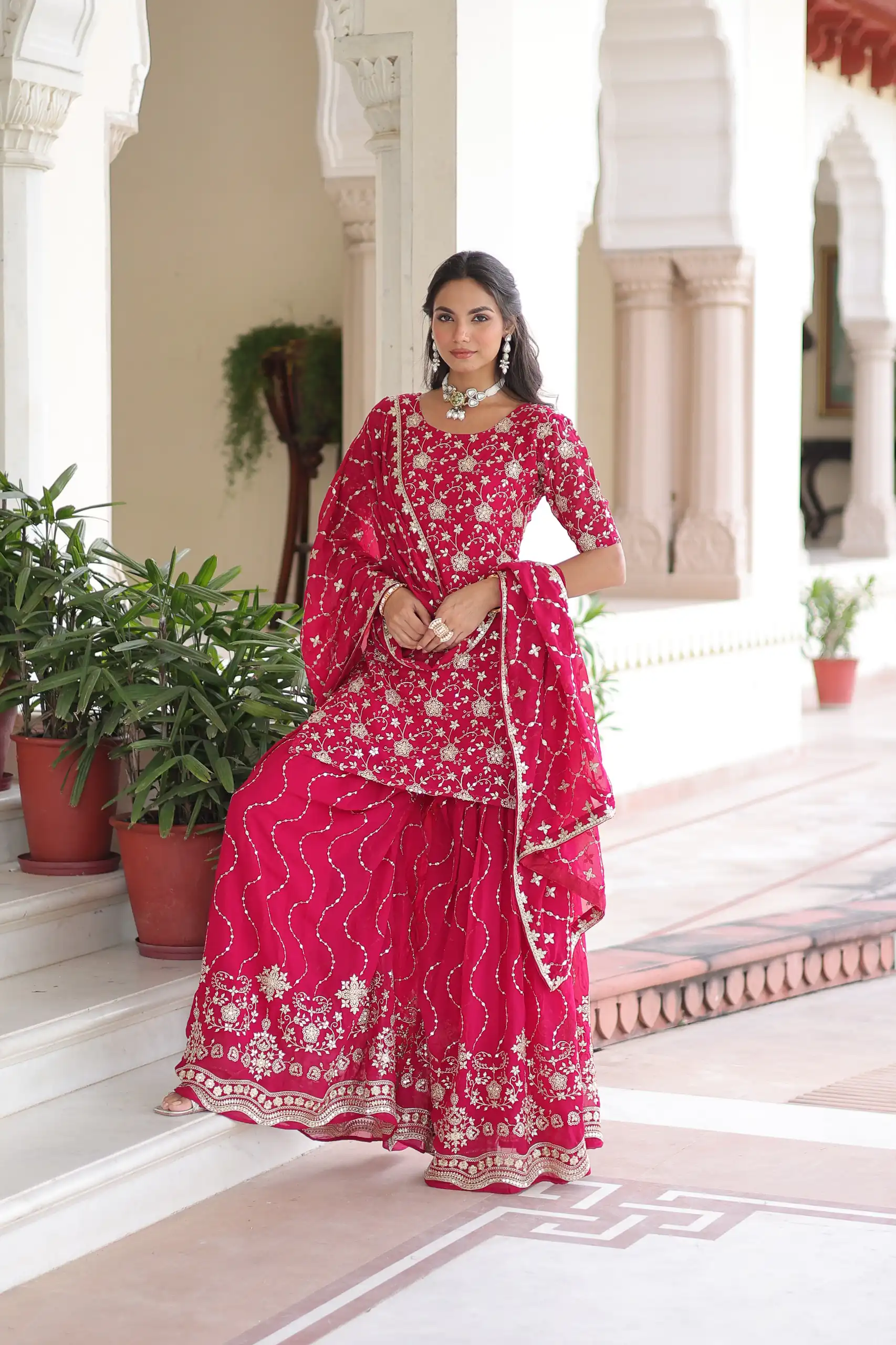 KA 1210 Pink in Georgette. Embroidery Work & Sequins Work Salwar Suit Grab it for ₹2599. Delivery 4-6 Working Days. Shop now. | Jump Suits, Straight Suits, Tops & Bottoms, Track Suits, Trendy Wear, Casual Suits, Creative suits, Designer Suits, Palazzo Suits, Party Wear Suits, Patiala Suits, Salwar suit