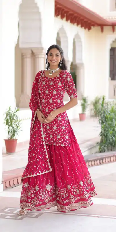 KA 1210 Pink in Georgette. Embroidery Work & Sequins Work Salwar Suit Grab it for ₹2599. Delivery 4-6 Working Days. Shop now. | Jump Suits, Straight Suits, Tops & Bottoms, Track Suits, Trendy Wear, Casual Suits, Creative suits, Designer Suits, Palazzo Suits, Party Wear Suits, Patiala Suits, Salwar suit