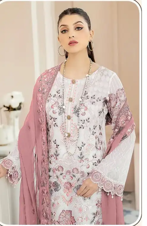 DS SF 123 Pink Georgette Salwar Suit Perfect for Wedding, Party, Family Gatherings, Lohri, Mehendi – . Now at just ₹1949. Delivery 4-6 Working Days. | Jump Suits, Straight Suits, Tops & Bottoms, Track Suits, Trendy Wear, Casual Suits, Creative suits, Designer Suits, Palazzo Suits, Party Wear Suits, Patiala Suits, Salwar suit
