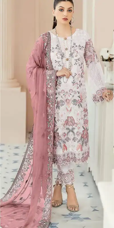 DS SF 123 Pink Georgette Salwar Suit Perfect for Wedding, Party, Family Gatherings, Lohri, Mehendi – . Now at just ₹1949. Delivery 4-6 Working Days. | Jump Suits, Straight Suits, Tops & Bottoms, Track Suits, Trendy Wear, Casual Suits, Creative suits, Designer Suits, Palazzo Suits, Party Wear Suits, Patiala Suits, Salwar suit