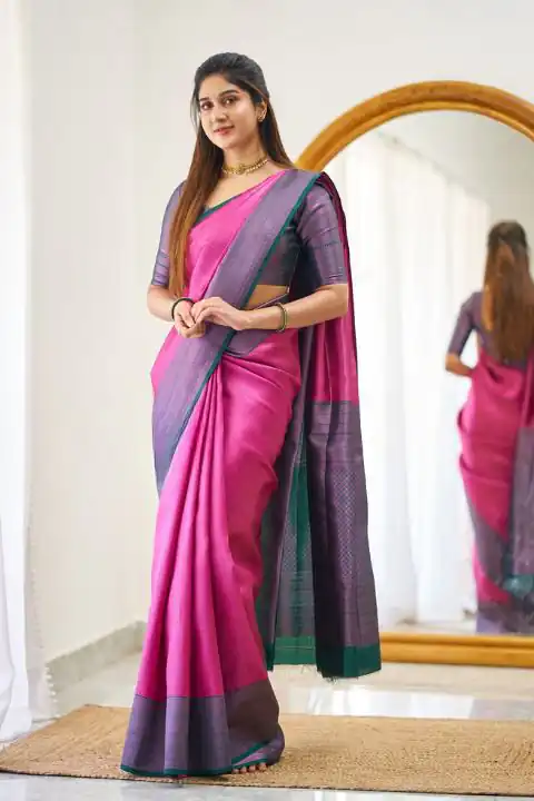 KPR 177 Pink in Soft Lichi Silk Jacquard Work Designer Work Saree . Now at just ₹1449. Delivery 4-6 Working Days. Shop now. | Bollywood Sarees, Creative Sarees, Designer Sarees, Embroidered Sarees, Ethnic Saree, Modern Digital sarees, Party Wear Sarees, Sarees