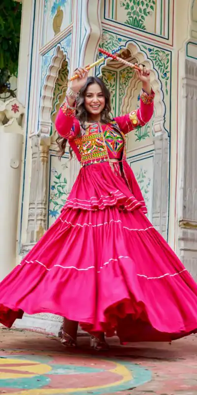 Ram 120 Pink in Pure Cotton Mirror Work & Gamthi Work Lehenga Choli . Exclusive Offer ₹3049. Delivery 4-6 Working Days. Shop now. | Bollywood Lehenga, Creative Lehenga, Designer Lehenga, Embroidered Lehenga, Lehenga, Party Wear Lehenga