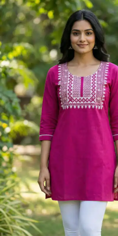 INLI Charmi vol 3 Pink Rayon Thread Work Kurti . Wedding, Party, Festive, Events Affordable Price ₹1349. Delivery 4-6 Working Days. Shop now. | Bollywood Kurti, Creative Kurtis, Designer Kurti, Kurti, Party Wear Kurti, Selfie Kurti