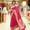 Pink Soft Lichi Silk On All Over Saree