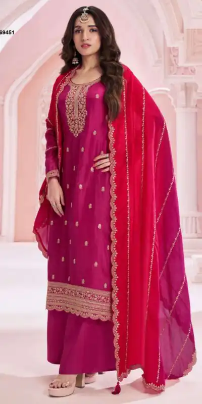 FC 69451 Pink Vichitra Salwar Suit with Zari Work & Embroidery Work. Best Price ₹2099. Delivery 4-6 Working Days. Shop now. | Jump Suits, Tops & Bottoms, Track Suits, Trendy Wear, Casual Suits, Creative suits, Designer Suits, Palazzo Suits, Party Wear Suits, Patiala Suits, Salwar suit, Straight Suits