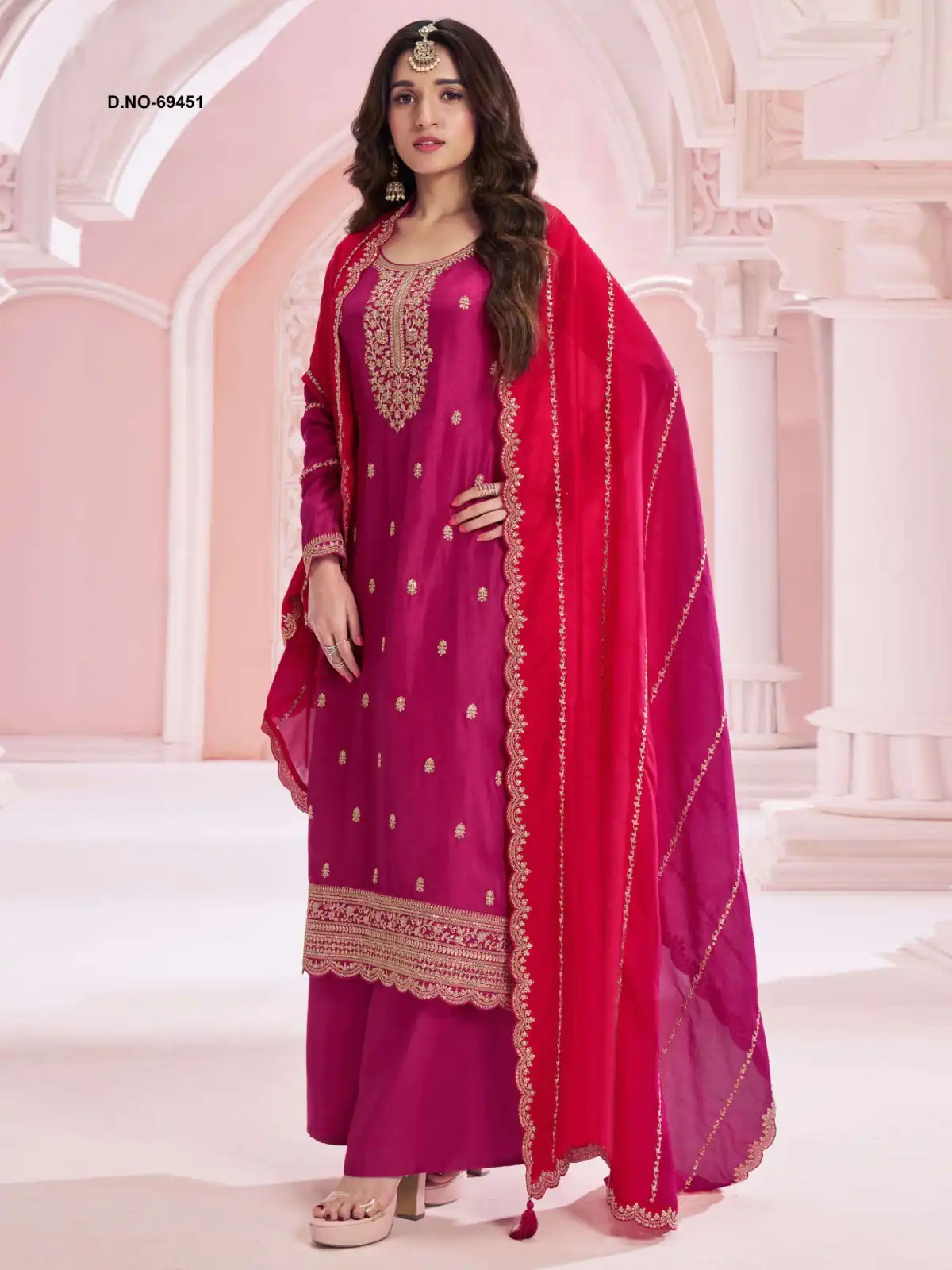 FC 69451 Pink Vichitra Salwar Suit with Zari Work & Embroidery Work. Best Price ₹2099. Delivery 4-6 Working Days. Shop now. | Jump Suits, Tops & Bottoms, Track Suits, Trendy Wear, Casual Suits, Creative suits, Designer Suits, Palazzo Suits, Party Wear Suits, Patiala Suits, Salwar suit, Straight Suits