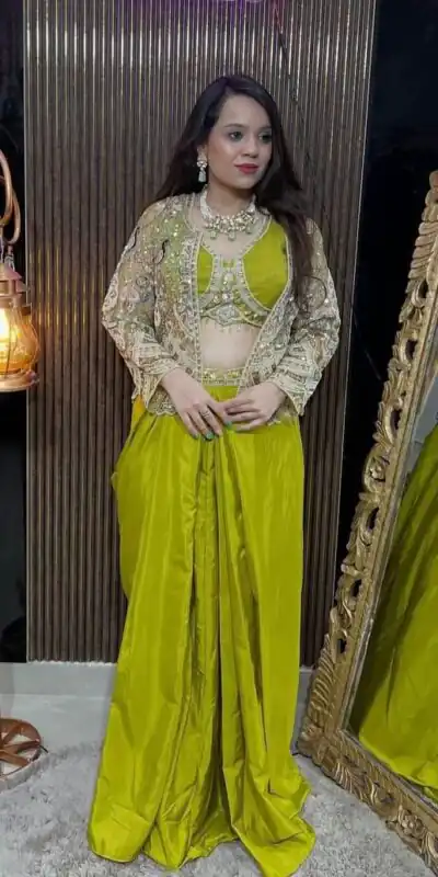 BD 1802 Pista Butterfly Net Dhoti Suit with Sequins Work & Embroidery Work. Get it for ₹2449. Delivery 4-6 Working Days. Shop now. | Designer Suits, Jump Suits, Tops & Bottoms, Track Suits, Trendy Wear, Casual Suits, Creative suits, Palazzo Suits, Party Wear Suits, Patiala Suits, Salwar suit, Straight Suits