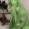 YNF 7912 Pista in Color Crepe Weaving Work Designer Work Saree . Wedding, Party, Festive, Events, Best Price ₹1499. Delivery 4-6 Working Days. Shop now. | Bollywood Sarees, Creative Sarees, Designer Sarees, Embroidered Sarees, Ethnic Saree, Modern Digital sarees, Party Wear Sarees, Sarees
