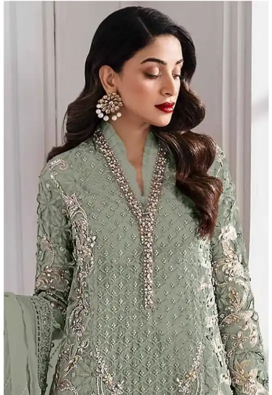 FC 1192 Pista Color Georgette Salwar Suit with Embroidery Work. Introductory Price ₹2499. Delivery 4-6 Working Days. Shop now. | Jump Suits, Straight Suits, Tops & Bottoms, Track Suits, Trendy Wear, Casual Suits, Creative suits, Designer Suits, Palazzo Suits, Party Wear Suits, Patiala Suits, Salwar suit