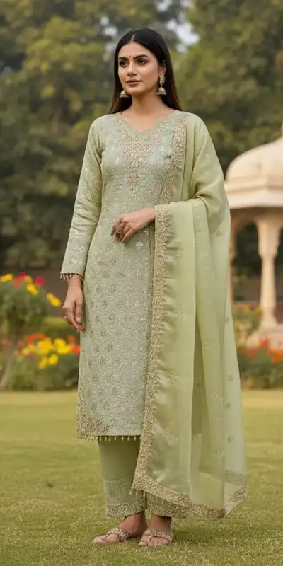 ZSR 3158 Pista in Organza Silk Lace Work & Embroidery Work Salwar Suit . Get it for ₹2399. Delivery 4-6 Working Days. Shop now. | Jump Suits, Straight Suits, Tops & Bottoms, Track Suits, Trendy Wear, Casual Suits, Creative suits, Designer Suits, Palazzo Suits, Party Wear Suits, Patiala Suits, Salwar suit