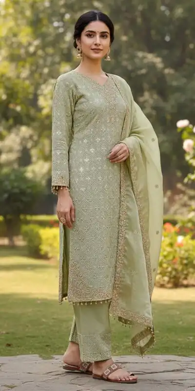 ZSR 3158 Pista in Organza Silk Lace Work & Embroidery Work Salwar Suit . Get it for ₹2399. Delivery 4-6 Working Days. Shop now. | Jump Suits, Straight Suits, Tops & Bottoms, Track Suits, Trendy Wear, Casual Suits, Creative suits, Designer Suits, Palazzo Suits, Party Wear Suits, Patiala Suits, Salwar suit