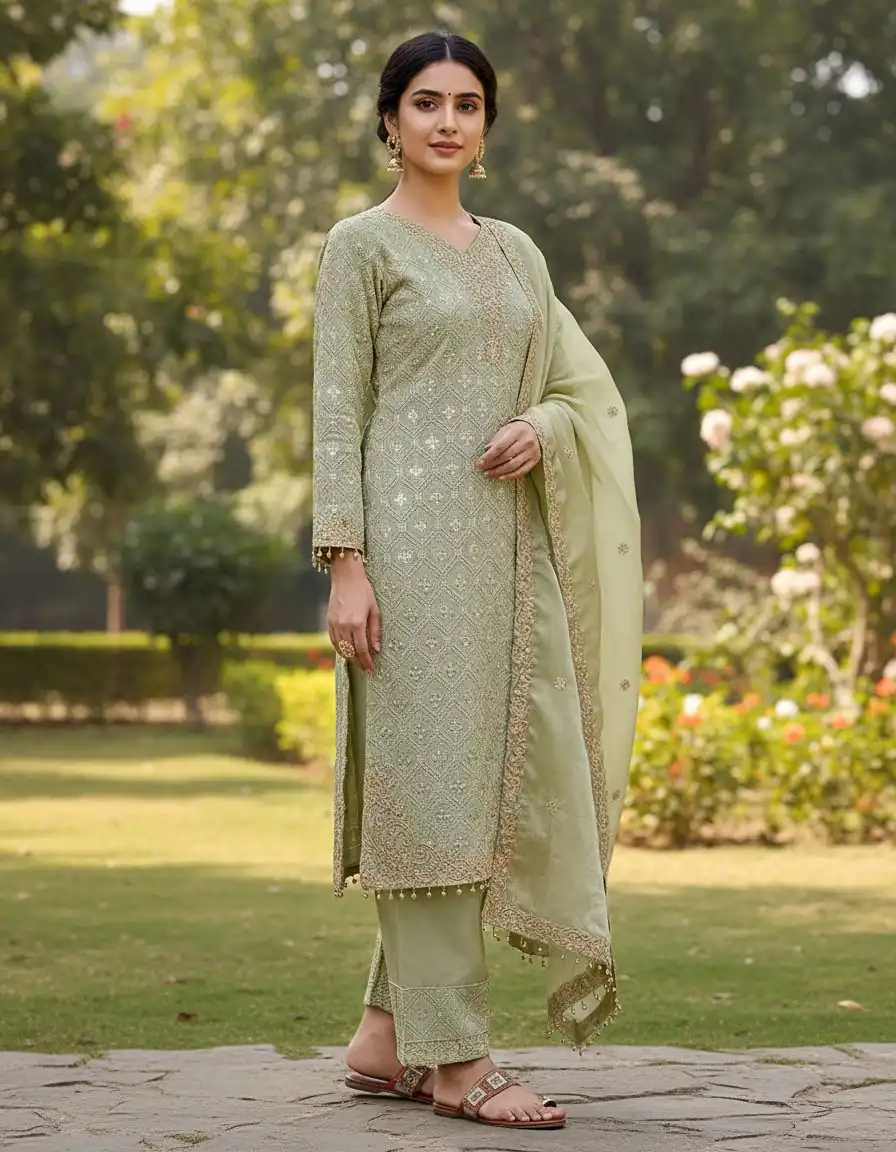 ZSR 3158 Pista in Organza Silk Lace Work & Embroidery Work Salwar Suit . Get it for ₹2399. Delivery 4-6 Working Days. Shop now. | Jump Suits, Straight Suits, Tops & Bottoms, Track Suits, Trendy Wear, Casual Suits, Creative suits, Designer Suits, Palazzo Suits, Party Wear Suits, Patiala Suits, Salwar suit