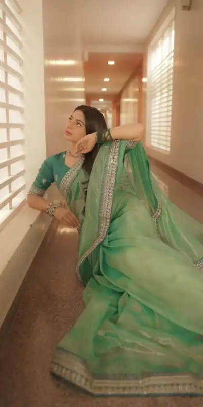 JR 657 Pista with Sequins Work & Embroidery Work Twill Net Saree . Exclusive Offer ₹1599. Delivery 4-6 Working Days. Shop now. | Bollywood Sarees, Creative Sarees, Designer Sarees, Embroidered Sarees, Ethnic Saree, Modern Digital sarees, Party Wear Sarees, Sarees